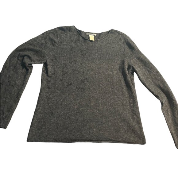 HORNY TOAD Women's LambswoolAngora/Cashmere (L) Crewneck Sweater leaf design - Picture 5 of 9